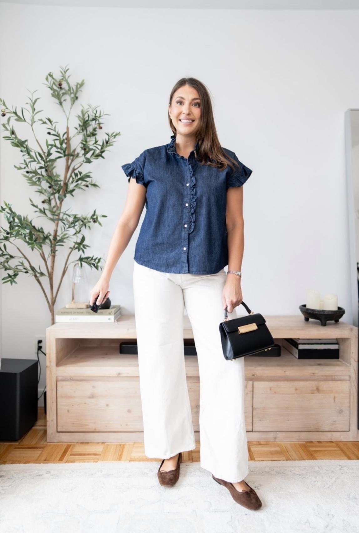 A denim top and ivory pants are the perfect transition into fall 🤍 The ruffle details and suede flats make this simple outfit feel extra polished!

denim blouse outfit, ivory pants outfit, transitional fall style, business casual outfit, size 14 fashion, wide leg pants

#LTKMidsize #LTKSeasonal #LTKmomlife