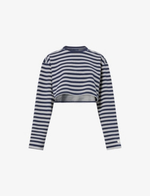 Striped Cropped Stretch-Cotton T-Shirt | Selfridges