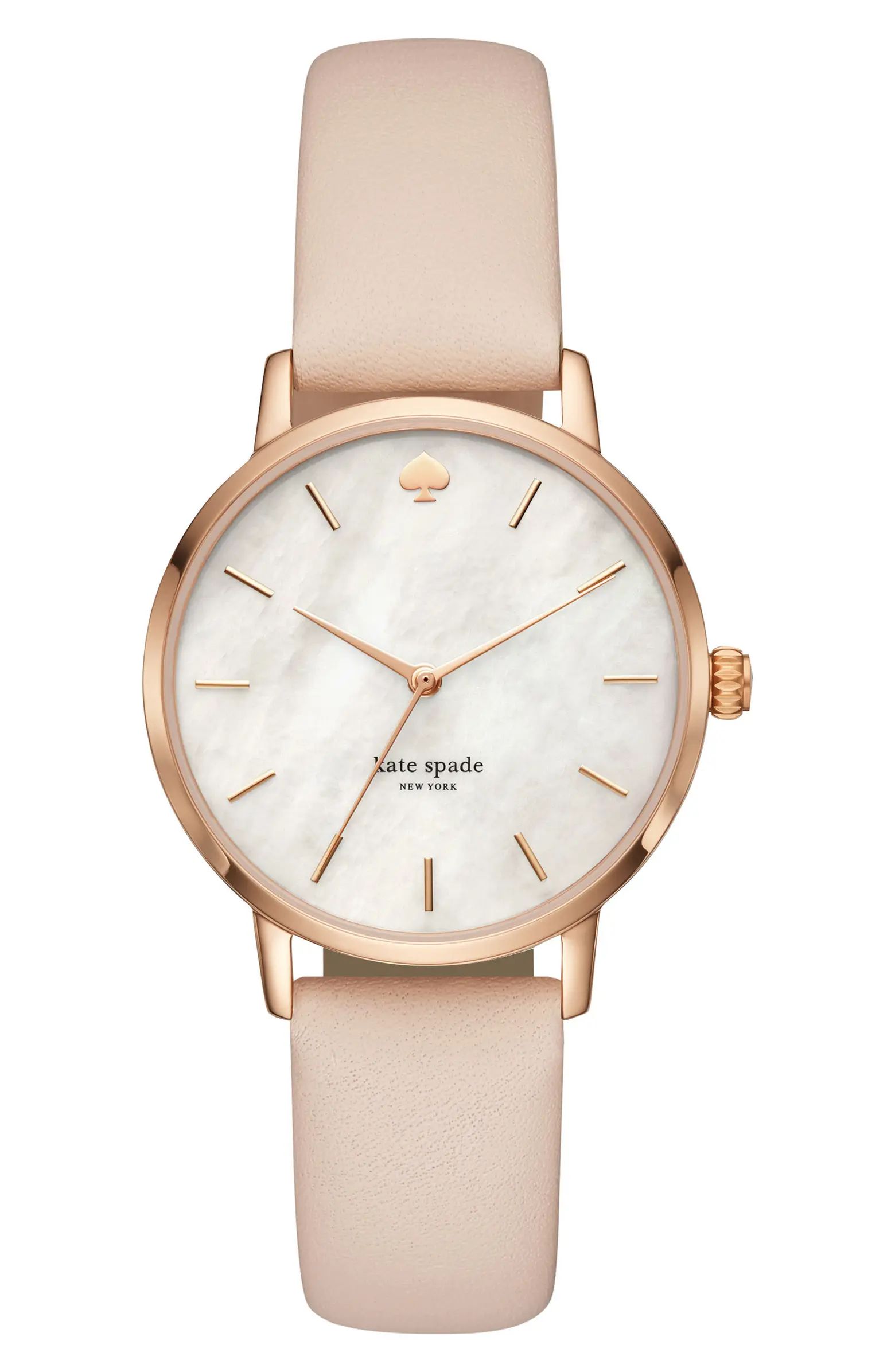 metro leather strap watch, 34mm | Nordstrom