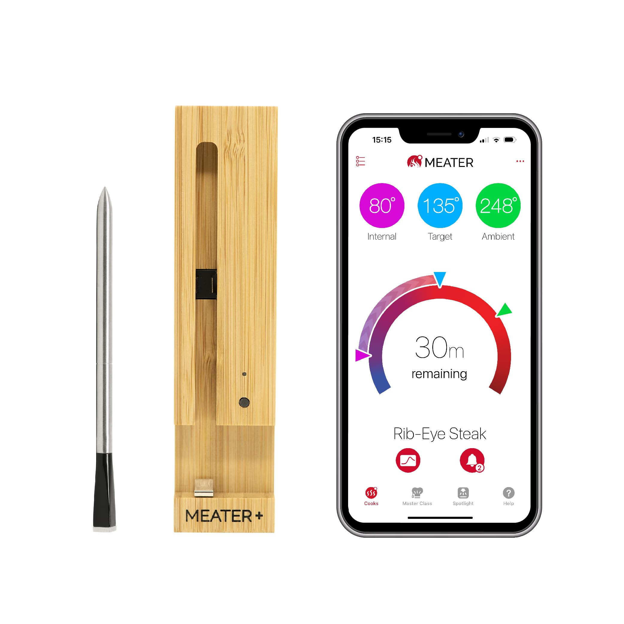 MEATER Plus: Smart Bluetooth Wireless Meat Thermometer Digital | BBQ, Grill, Oven, Smoker, Air Fr... | Amazon (US)