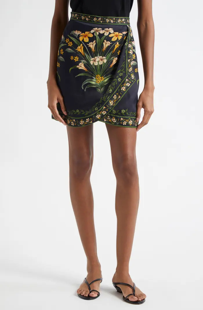 FARM Rio Flowers Arch Wrap Front Miniskirt | Nordstrom | Nordstrom