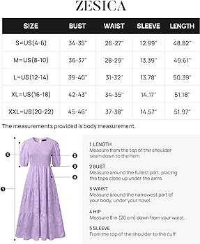 ZESICA Women's 2024 Summer Short Puff Sleeve Crewneck Smocked Floral Lace Flowy A Line Tiered Max... | Amazon (US)