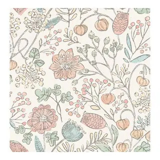NuWallpaper Pastel Southern Trail Hand-drawn Floral Peel-and-Stick Wallpaper - 216in x 20.5in x 0... | Bed Bath & Beyond