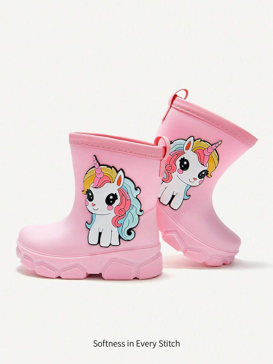 Cozy Pixies A Pair Of Girls' All-Season Unicorn Rain , Cute,  Soft Rubber  Baby Boots | SHEIN