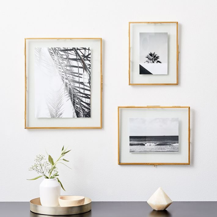 Terrace Floating Frames- Antique Brass | West Elm (US)