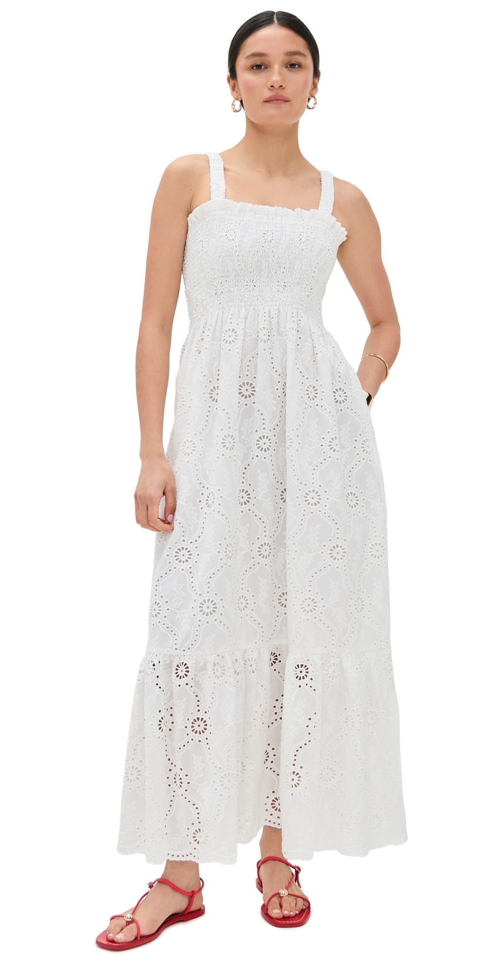 Hill House Home The Anjuli Nap Dress White/Trellis Broderie L | Shopbop