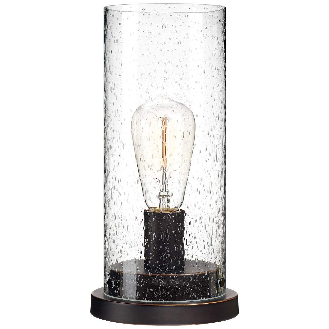 Libby Seeded Glass 12" High Edison Bulb Accent Lamp | LampsPlus.com