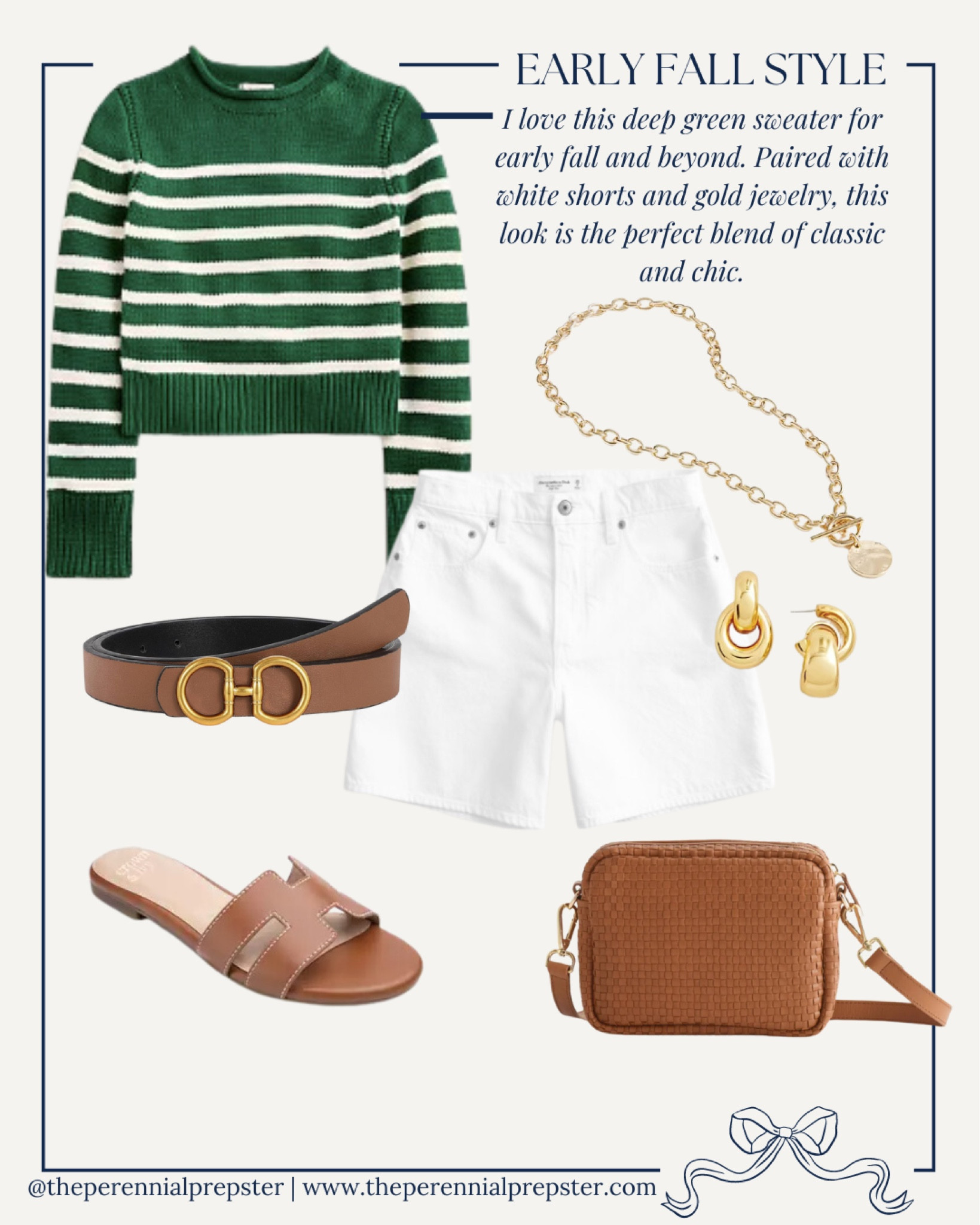 Sharing an early fall classic and chic outfit idea / obsessed with this green striped sweater! 

#LTKStyleTip