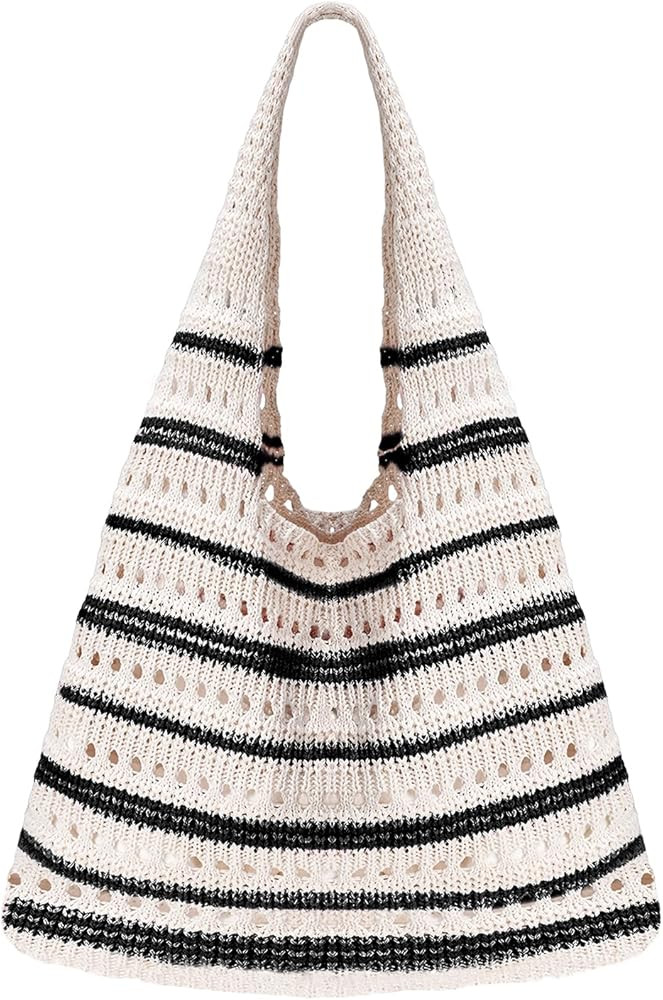 Sightor Crochet Tote Bag, Mesh Beach Bag Knit Summer Hobo Bag Vacation Boho Tote Bag for Women | Amazon (US)