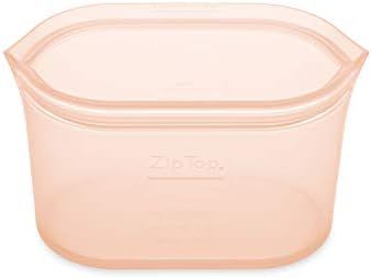 Zip Top Reusable 100% Platinum Silicone Container, Made in the USA - Medium Dish - Peach | Amazon (US)