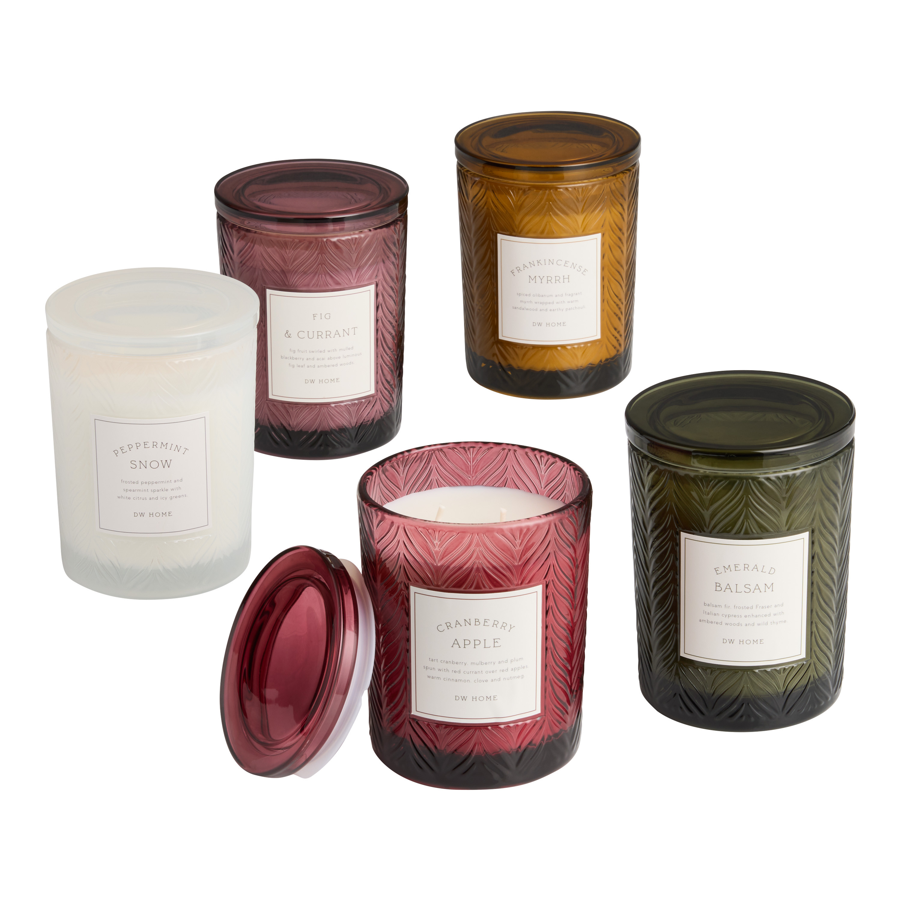 Embossed Herringbone Glass Scented Candle | World Market