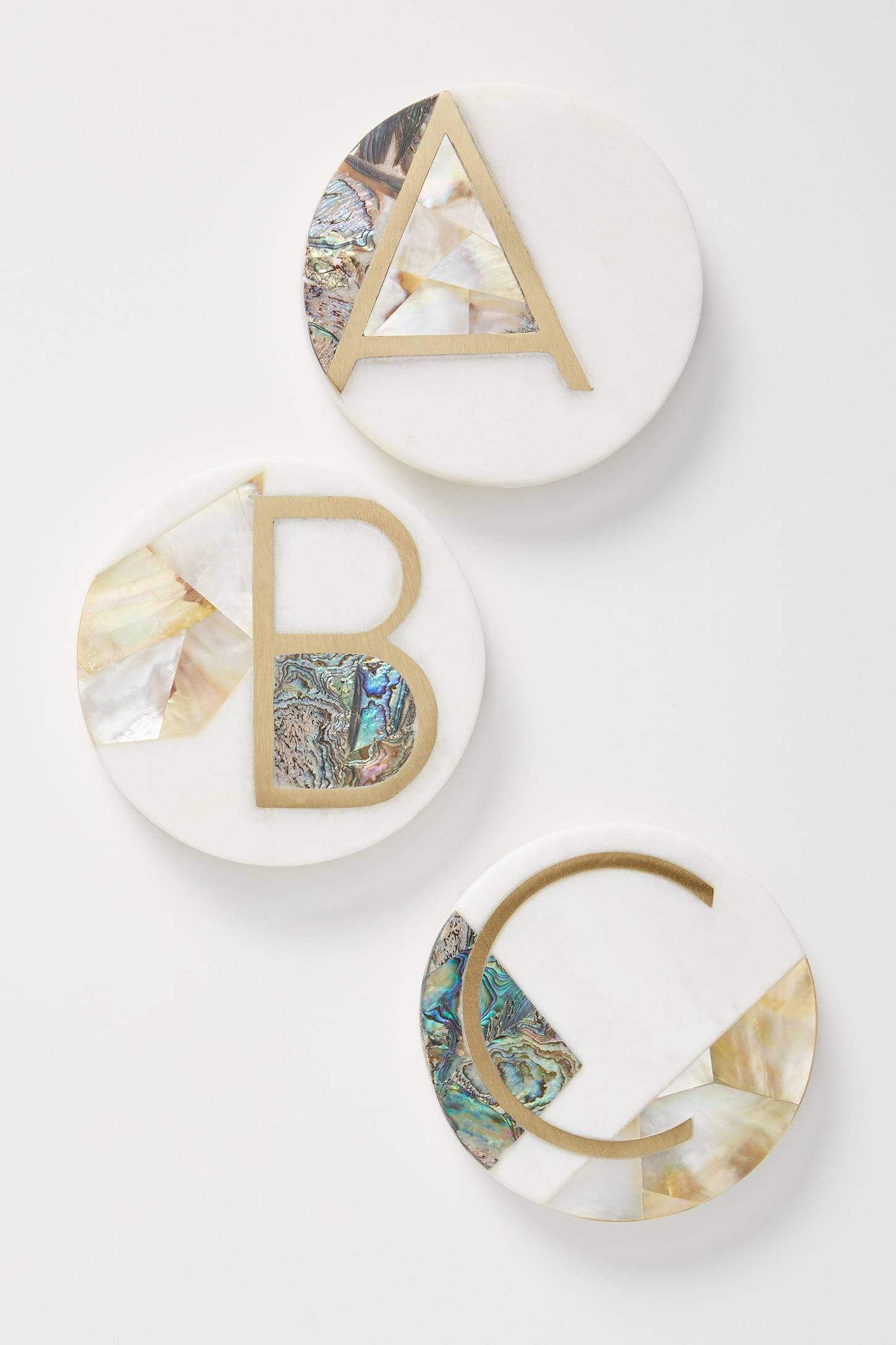 Marina Monogram Coaster | Anthropologie (US)