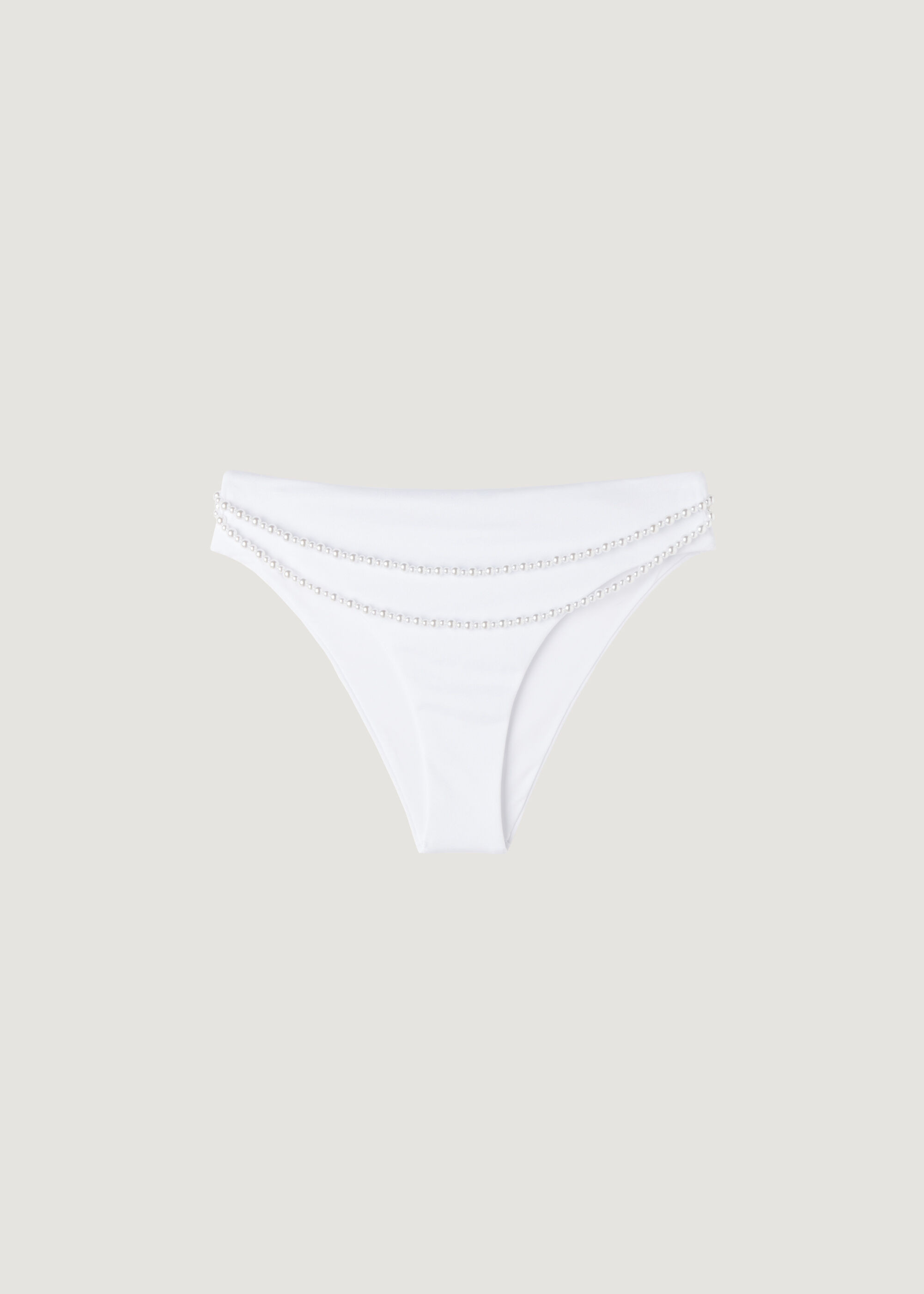 High Waist Swimsuit Bottom White Pearls | Calzedonia US