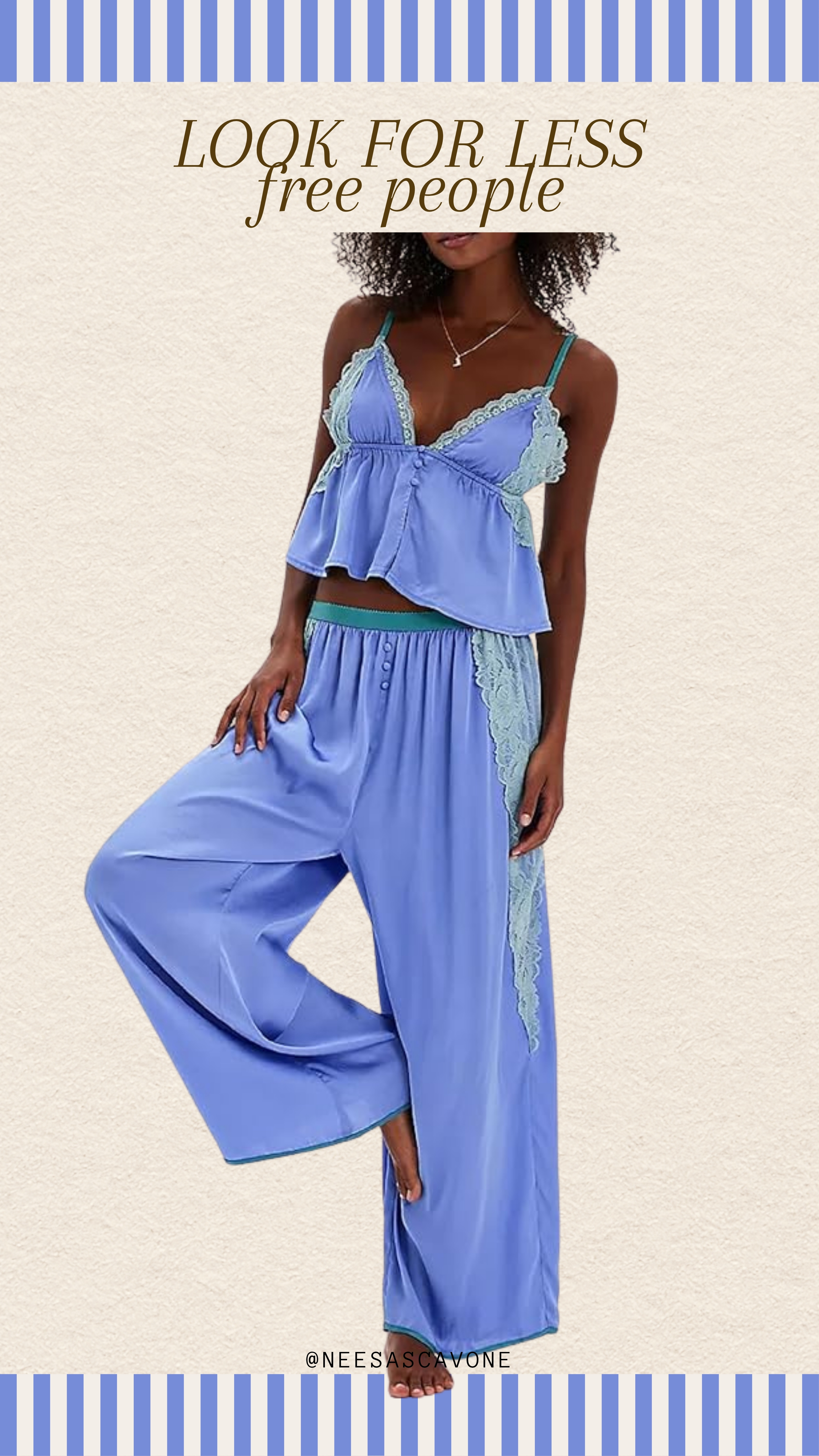 Found the Free People look for less and it's so good. 💙 This dreamy lace pajama set gives the same effortless, elevated vibe for a fraction of the price. Save this if you love affordable fashion finds and designer-inspired pieces! #LTK #LTKStyle #LTKFinds #AmazonFashion #AmazonFinds #LookForLess #FreePeopleDupe #FreePeopleInspired #AmazonDupe #DesignerInspired #AffordableFashion #LoungeSet #PajamaSet #MatchingSet #BlueLoungeSet #Sleepwear #Loungewear #ComfyStyle #CozyOutfit #AmazonStyle #FashionFinds #BudgetFashion #TrendingFashion #GiftIdeas #SoftGirlStyle #EverydayStyle #WomenStyle #StyleInspo #FashionDeals #ViralFinds 

 #LTKselfcare #LTKSaleAlert #LTKTravel
