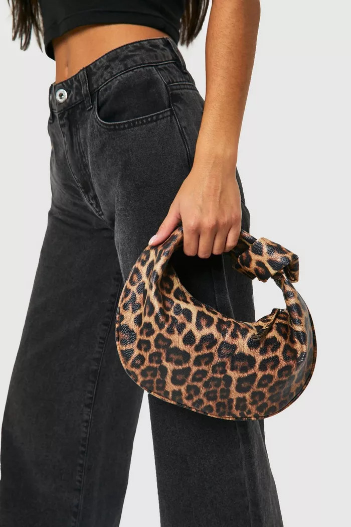 Leopard Mini Knot Handle Grab Bag | boohoo (US & Canada)