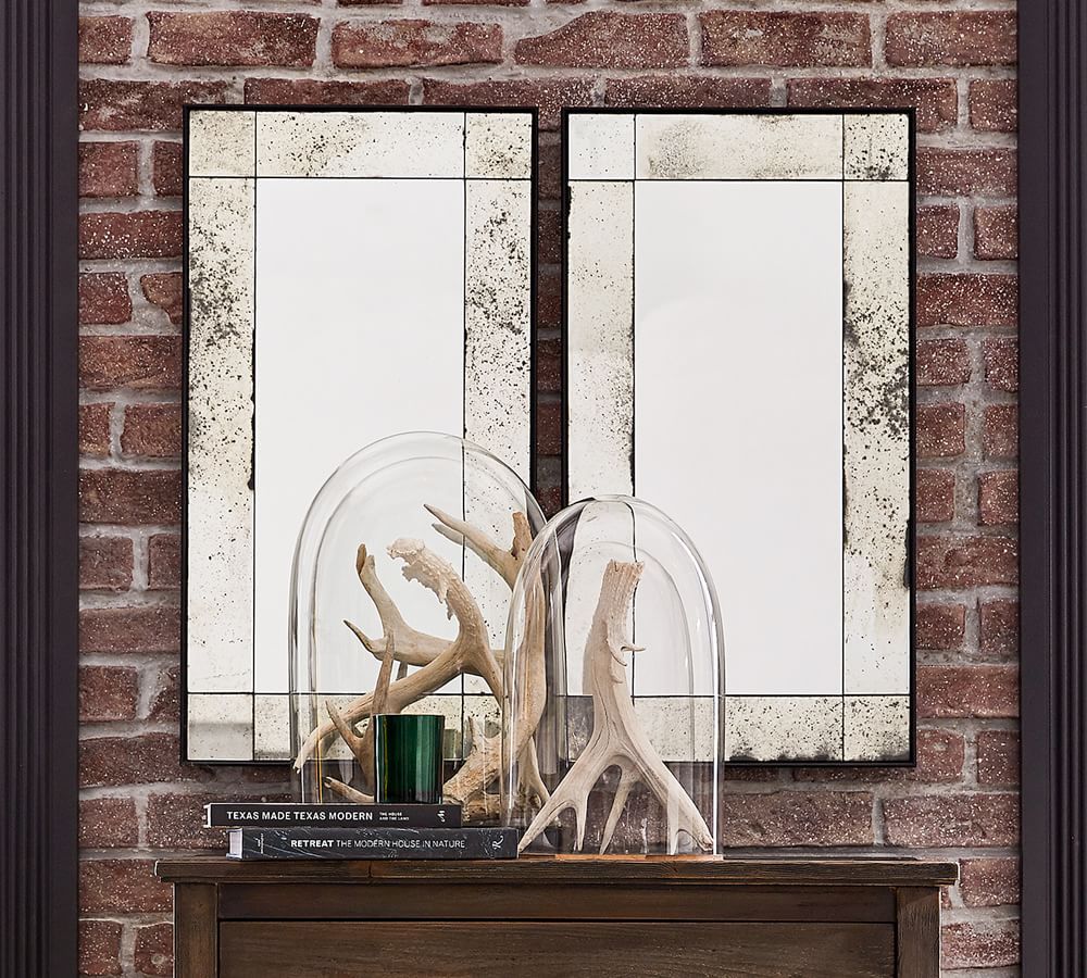Tribeca Antiqued Glass Wall Mirror 16" x 30" | Pottery Barn (US)