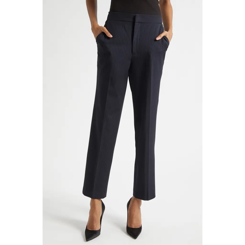 L'AGENCE Rebel Pinstripe Pants in Midnight/Ivory Pinstripe at Nordstrom, Size 8 | Nordstrom