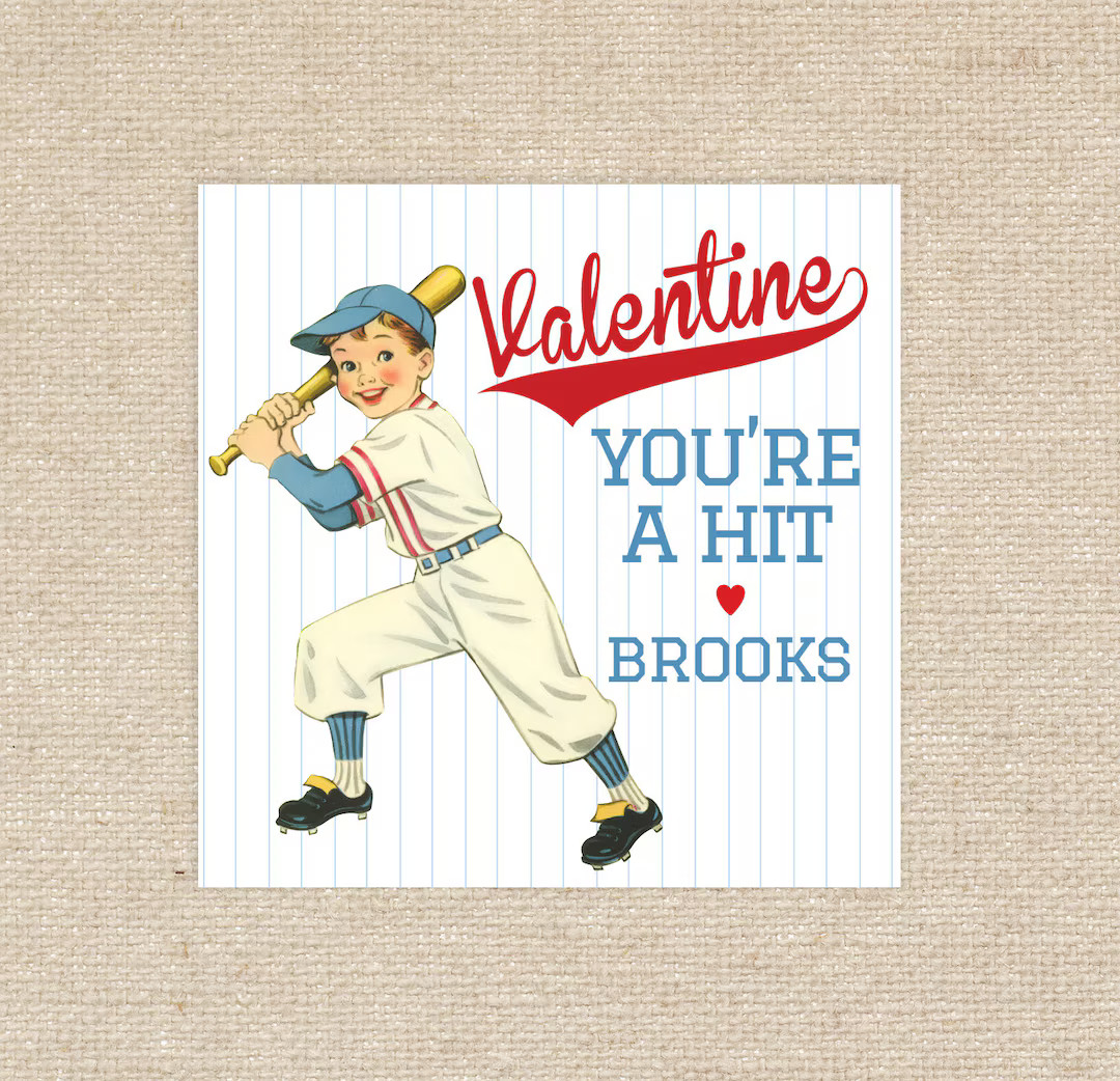 25 Printed Baseball Valentine Tags - Etsy | Etsy (US)