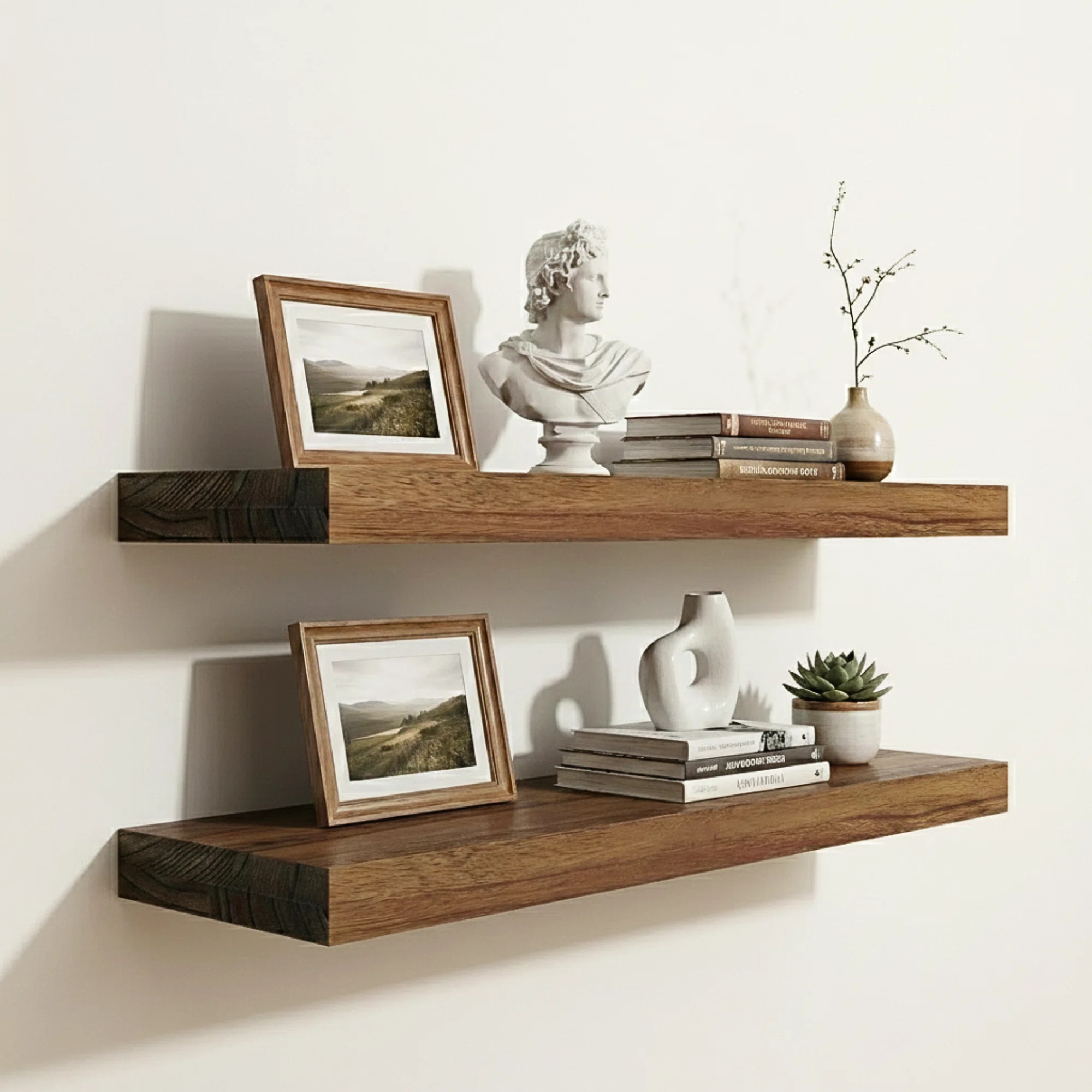 Latitude Run® 24 Inches Wood Wall Mounted Floating Shelves, Set of 2 & Reviews | Wayfair | Wayfair North America
