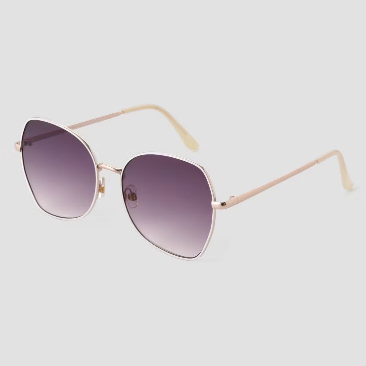 Women's Metal Butterfly Sunglasses - Universal Thread™ Gold | Target