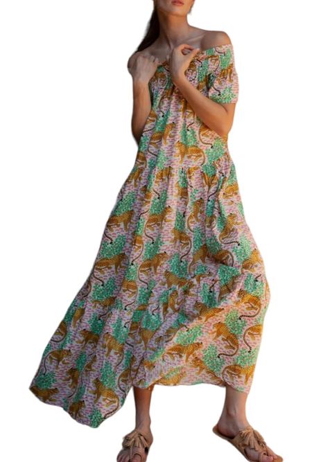 Cotton cheetah off the shoulder dress, chinoiserie print, summer dress 

#LTKFindsUnder100 #LTKOver40 #LTKSeasonal