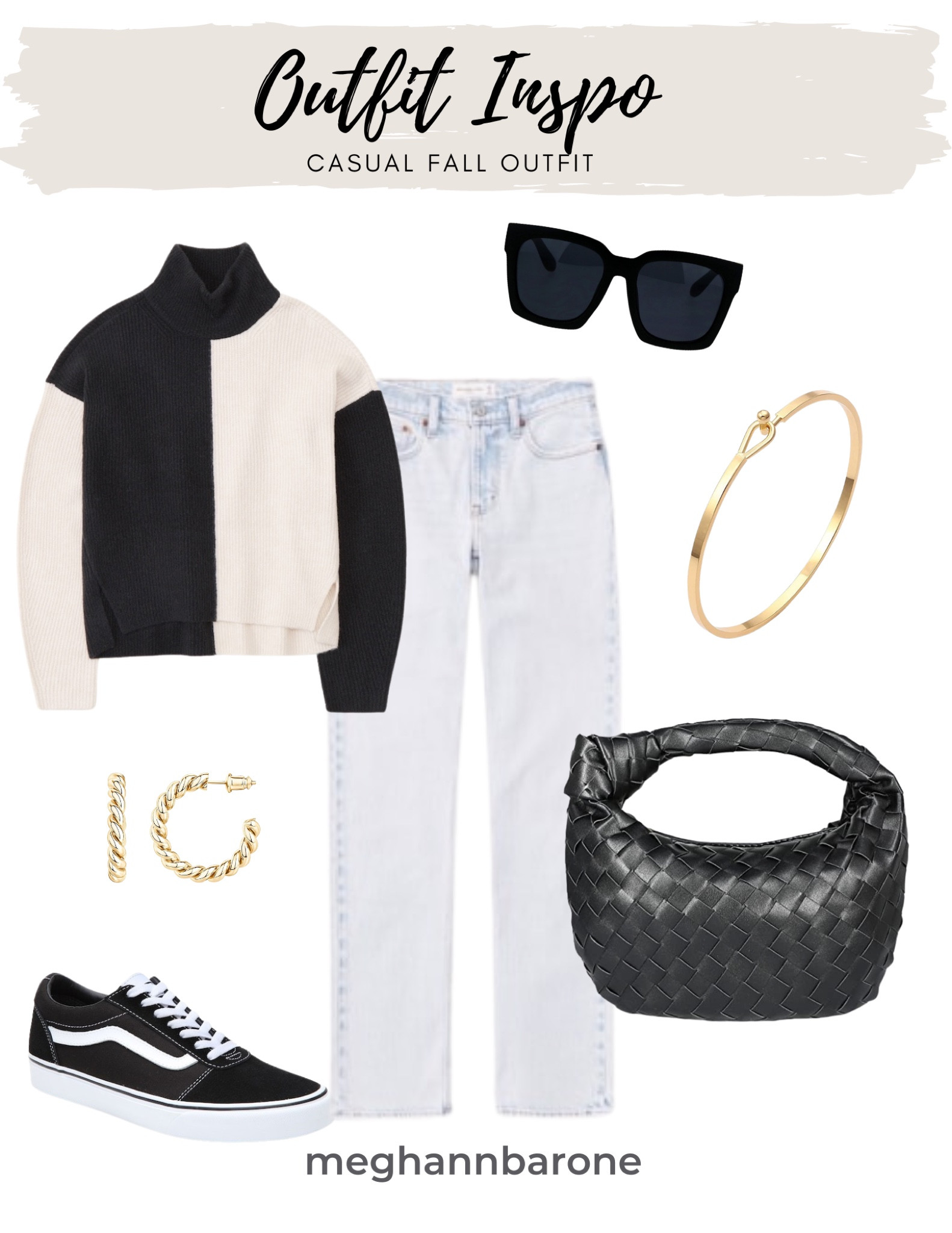 Fall Outfit Inspo. Casual outfit. Jeans, vans, sneakers, relaxed jeans, gold jewelry, sunglasses, sweaters. 

#LTKSeasonal #LTKfit #LTKunder100