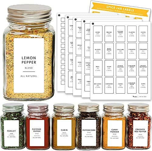 VUDECO Spice Labels 145PCS Spice Jar Labels in Total Pantry Labels for Containers Preprinted Kitchen | Amazon (US)