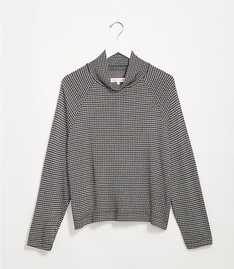 Lou & Grey Houndstooth Turtleneck Top | LOFT | LOFT