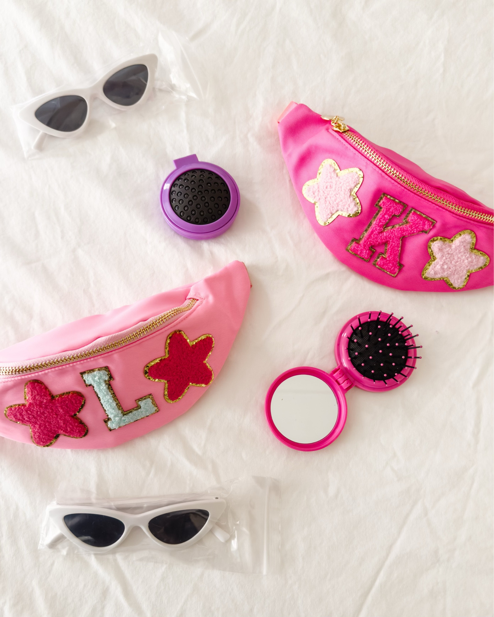 Here’s a great little girl gift idea combo…mini belt bag with lots of personalization options and colors, a folding brush compact and small cat eye sunglasses that come in multiple colors. kid gift fashion accessories birthday gift idea Fanny pack crossbody 

#LTKkids #LTKGiftGuide #LTKfindsunder50