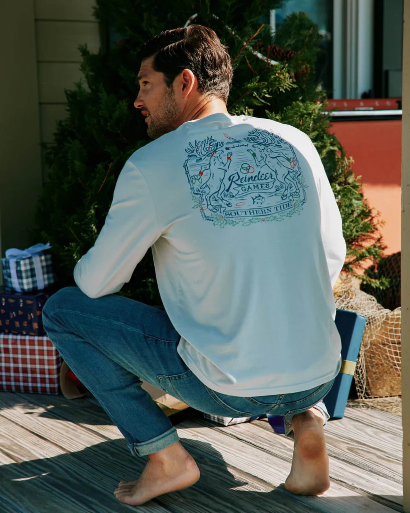 Heather Reindeer Games Long Sleeve T-shirt | Southern Tide