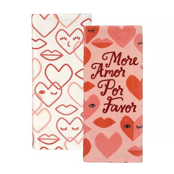 Celebrate Valentine's Day Together Marbled Hearts Kitchen Towel 2-pk. | Kohl's