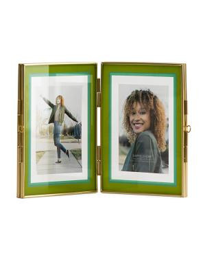 4x6 Double Hinge Metal Locket Tabletop Picture Frame | TJ Maxx