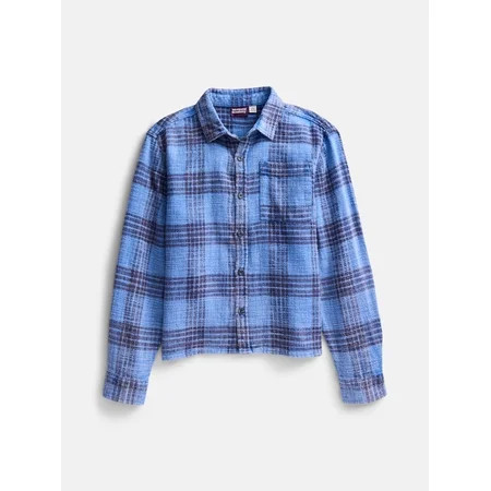 Weekend Academy Boys Garment Washed Flannel Shirt, Sizes XS-XXL | Walmart (US)