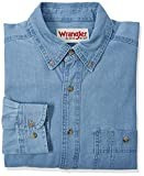 Wrangler Mens Denim Button Down Shirts, Denim, XX-Large Tall US | Amazon (US)