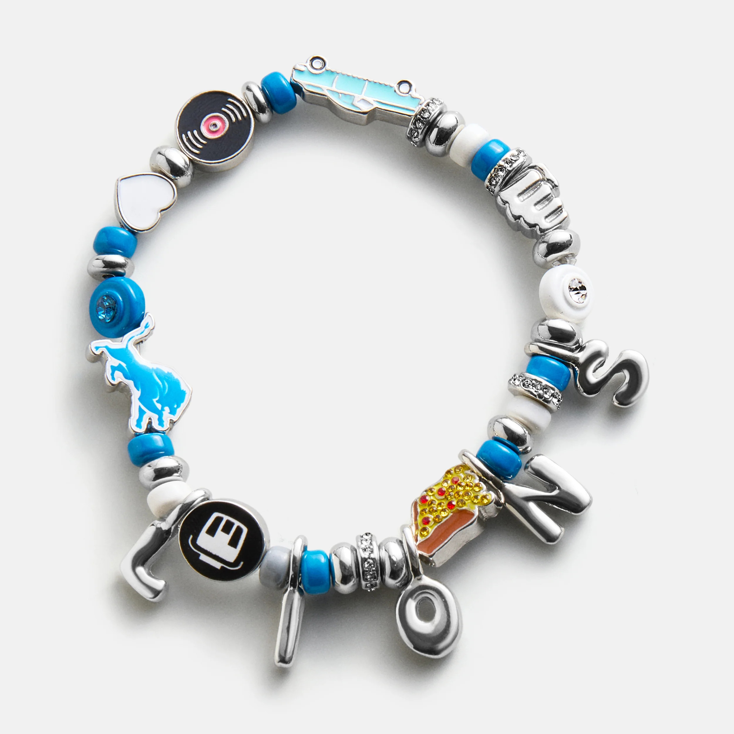 NFL Beaded Charm Bracelet - Detroit Lions | BaubleBar