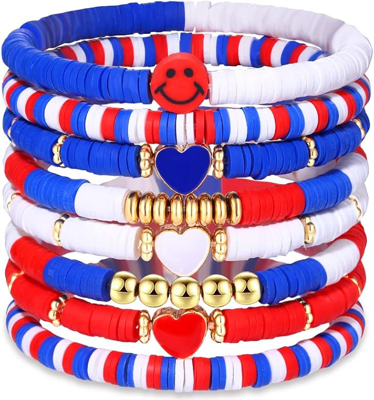 ARATLENCH Beach Bracelet Set for Women - Stack Rainbow Friendship Bracelets Clay Heishi Beads Sur... | Amazon (US)