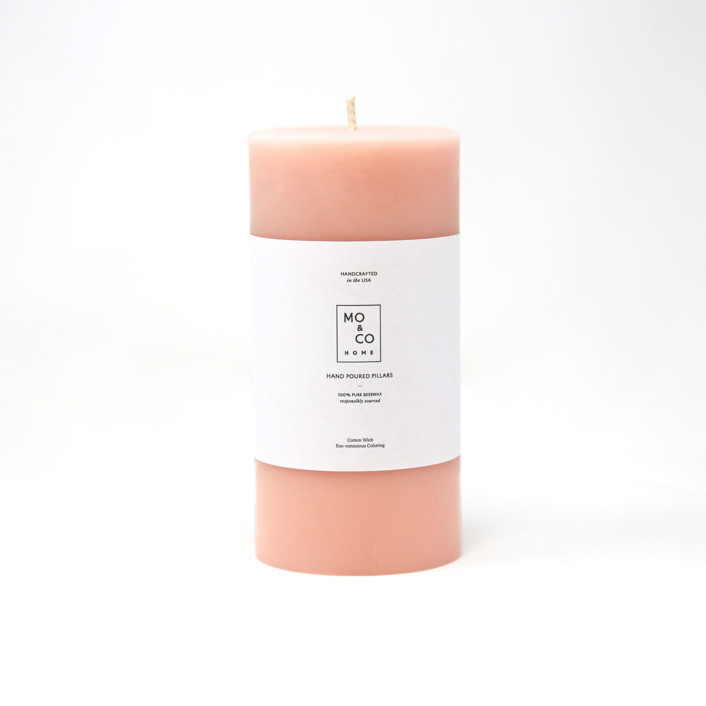 3x6 Inch, Pink Rose, Beeswax Pillar Candle Candles & Holders | Minted