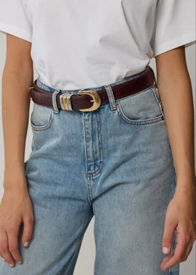 STATEMENT CROC LEATHER BELT - BURGUNDY | WAT The Brand