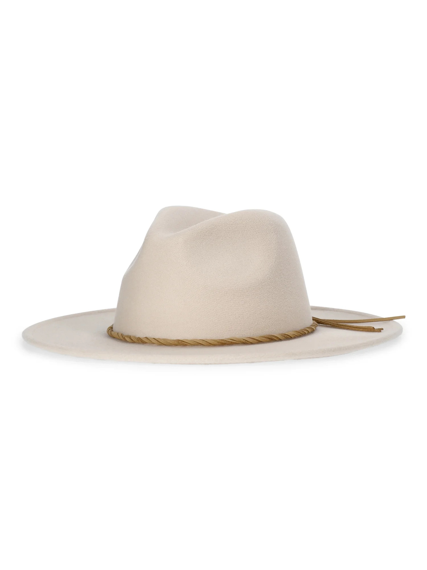 Time and Tru Women's Fedora with Faux Suede Band, One Size, Beige | Walmart (US)