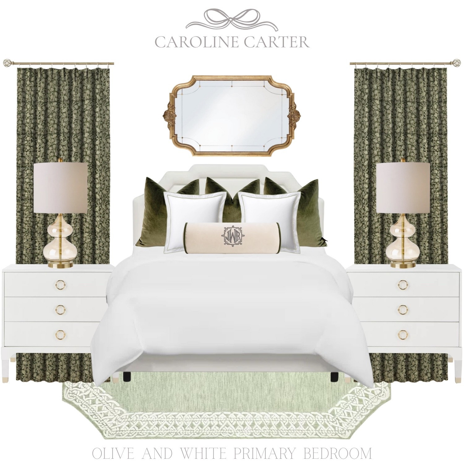 Olive + white perfection | Cozy textures, classic lines, and timeless neutrals for a serene primary bedroom.

olive bedroom, primary bedroom design, white bedding, olive green decor, calm bedroom aesthetic, classic home style, neutral bedroom ideas, traditional bedroom, coastal grandmillennial, elegant bedroom design, bedroom mood board, bedroom inspo, timeless home decor, green and white palette, LTK home finds

#LTKSaleAlert #LTKHome #LTKFindsUnder100