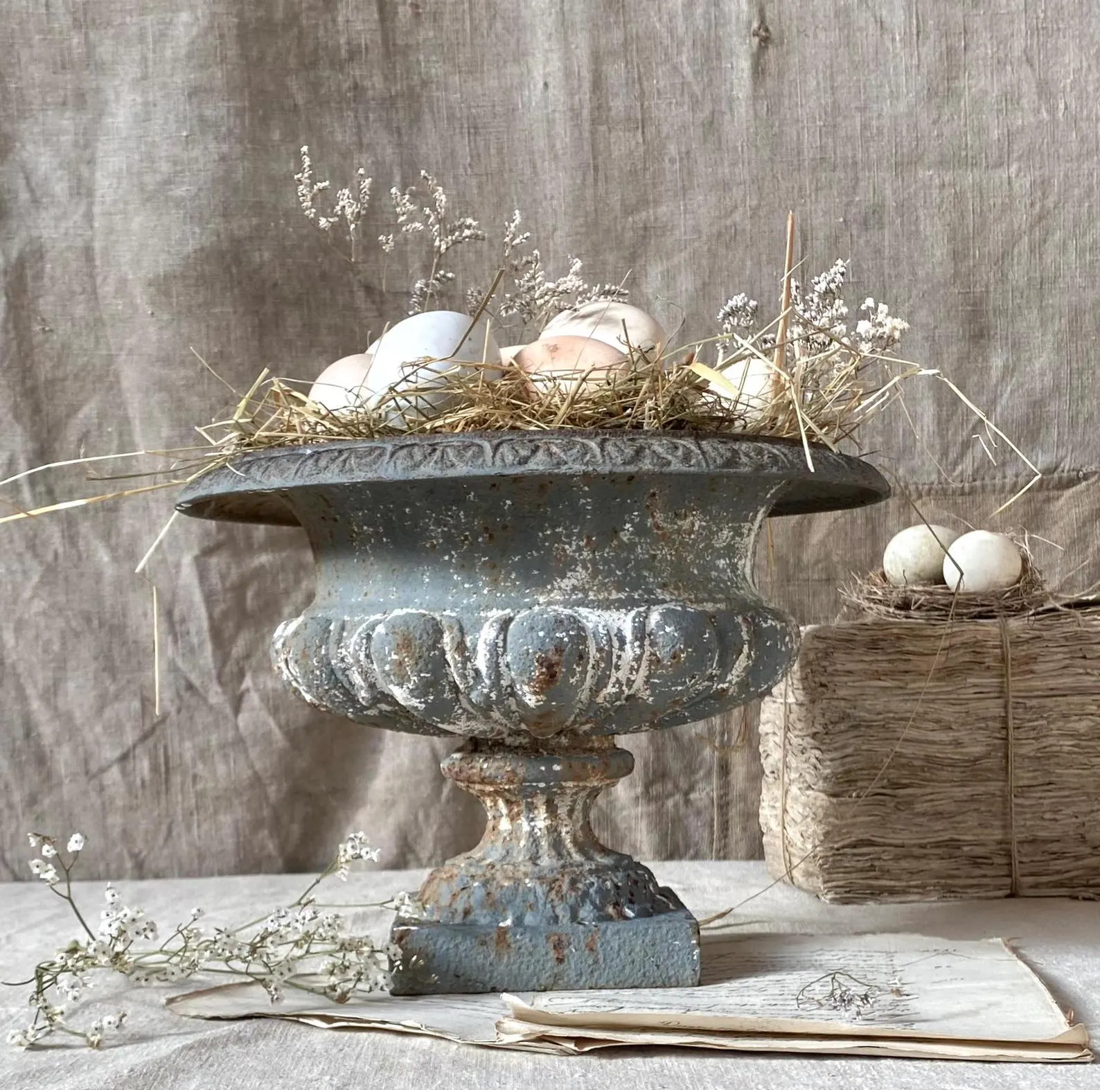 Antique French Cast Iron Garden Vase, Napoleon III Era | Etsy (US)