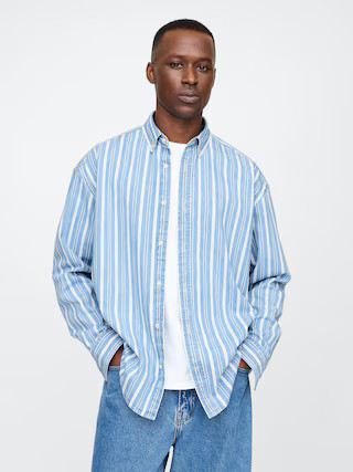 Denim Stripe Big Shirt | Gap (US)