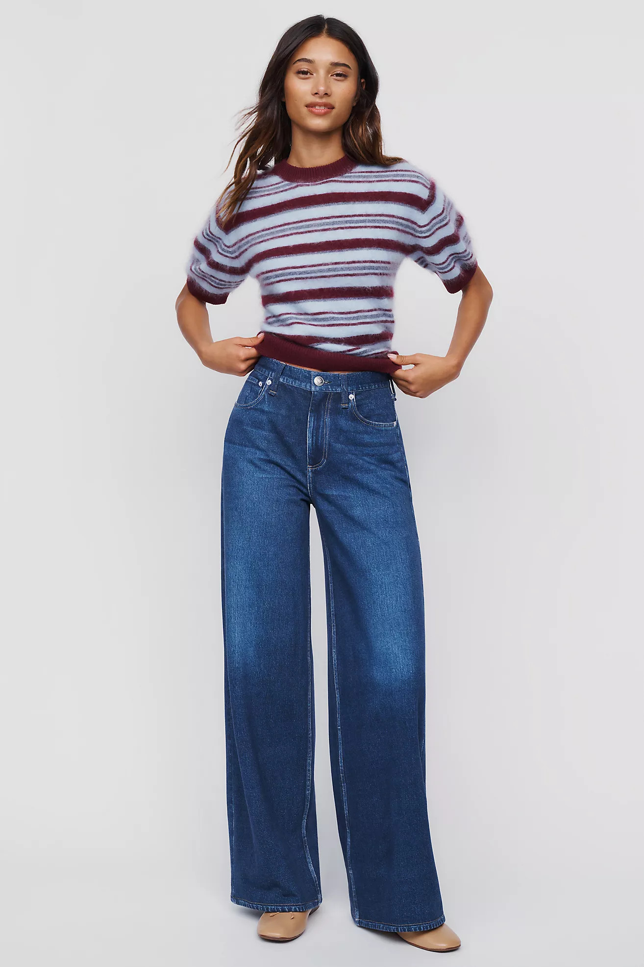 rag & bone Sofie Miramar Terry High Rise Wide Leg Jeans | Anthropologie (US)