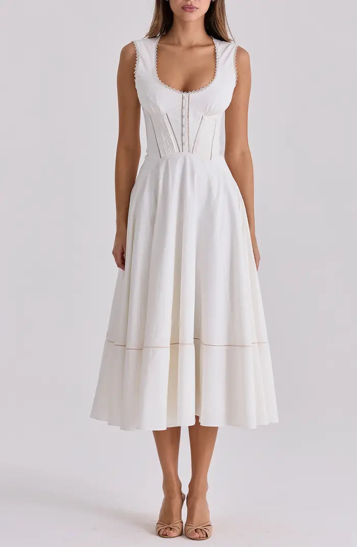 HOUSE OF CB Solana Lace Detail Stretch Cotton Cocktail Dress | Nordstrom | Nordstrom