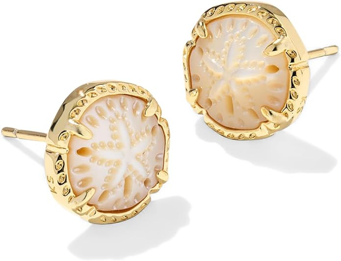 Kendra Scott, Womens, Sand Dollar Stud Earrings, Gold Natural Mother Of Pearl, One Size | Amazon (US)