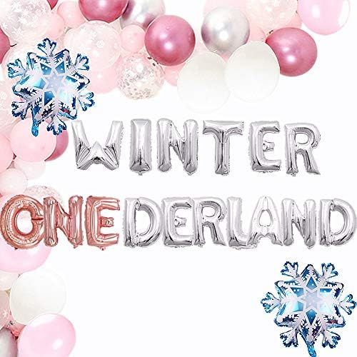 JeVenis Winter Onederland 1st Birthday Decoration Girl Winter Onederland Balloons Snowflake Ballo... | Amazon (US)
