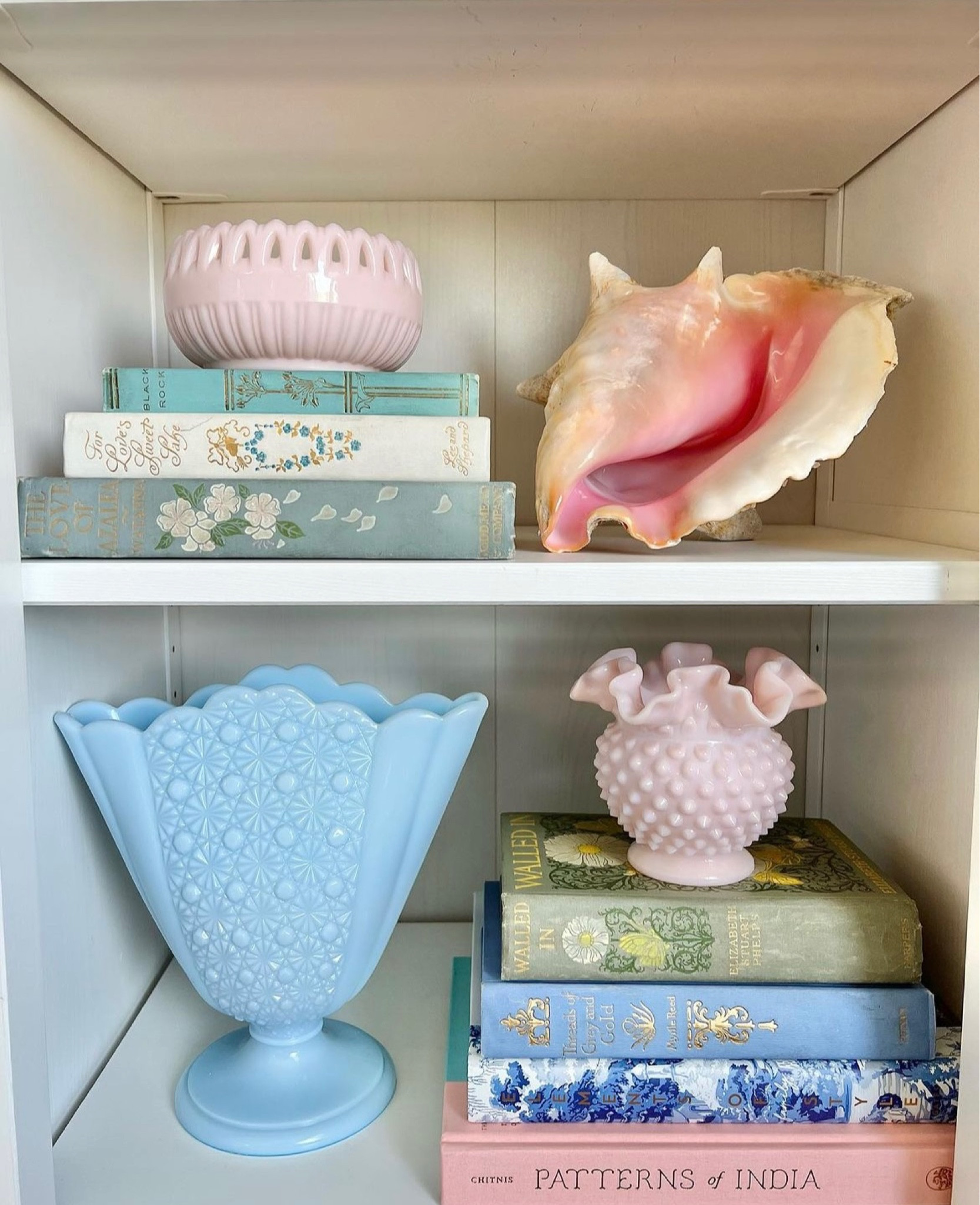I get so many questions about my milk glass collection. I was inspired by Lalasaks on Insta and it’s by far my favorite collection. 



decor inspiration | grandmillennial | southern living | chinoiserie | home decor | coastal | traditional | classic | granny chic | blue and white | pink bows | ruffle | preppy style | winter outfit | sneakers | living room | bedroom | jeans | bedding | lilly pulitzer | bamboo bracelet | wicker cane handbag | girly | loveshackfancy | coastal chic | vintage milk glass | pastel | fenton | fostoria

#LTKfindsunder100 #LTKhome #LTKsalealert