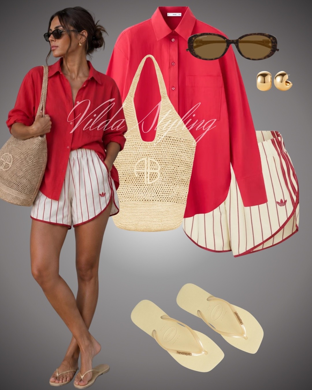 Red-hot summer vibes! ❤️‍🔥 Nothing beats a crisp, monochromatic-inspired look for those sunny days. I’m loving the pairing of this vibrant red button-down shirt with these sporty striped shorts—it’s the perfect blend of casual and chic.
I’ve styled it with a textured raffia tote and classic flip-flops to keep it relaxed for errands or a beachside lunch. Finished the look with some chunky gold hoops and vintage-inspired sunnies. 🕶️✨

#SummerOutfit #OOTD #RedStyle #CasualChic #SummerEssentials #LTKfinds #ShopMyLook #SportyVibes #SummerStyleInspo

#LTKsummer #LTKtravel #LTKstyletip