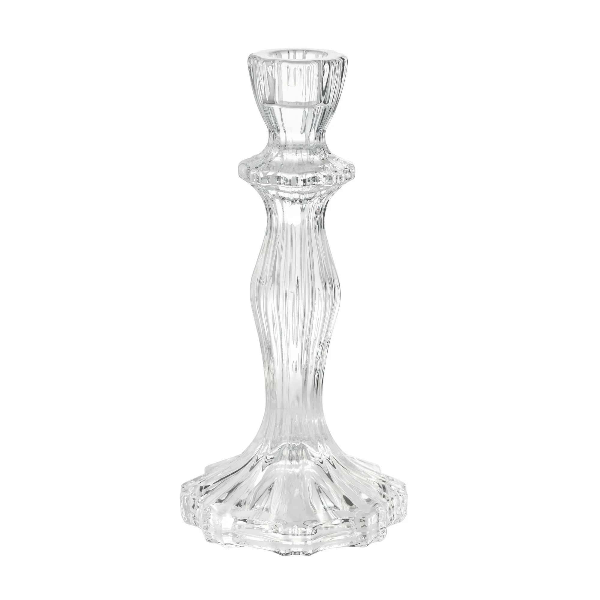 The Pioneer Woman 8” Decorative Clear Glass Taper Candle Holder, Large | Walmart (US)