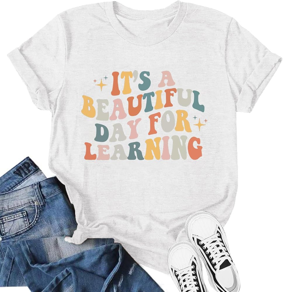 Women It's Me Hi I'm The Teacher Shirt Teacher Life Funny Letter Print Tee Appreciation Teacher's... | Amazon (US)